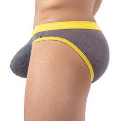 MenSexyWear Slip Clipo Gris-jaune